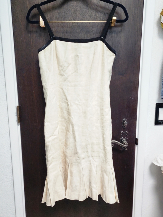 Ralph Lauren Dresses & Skirts - Lauren Ralph Lauren 100% Linen Grosgrain Ribbon Contrast Trim Trumpet Dress 6